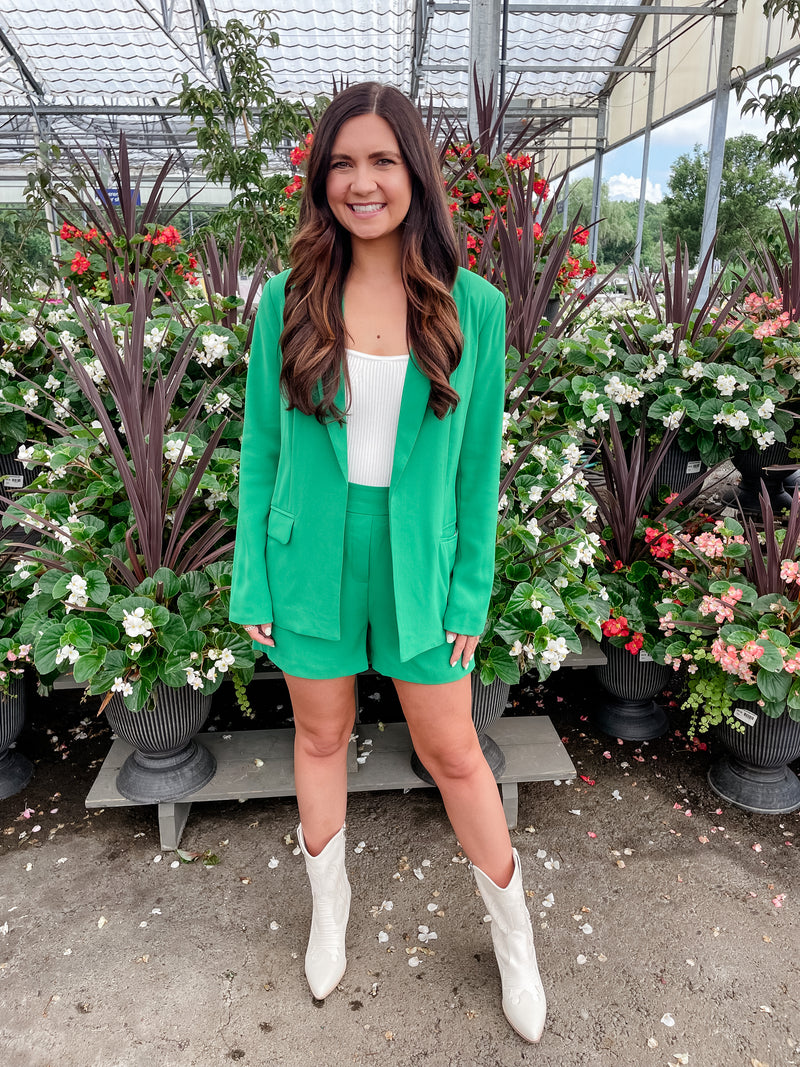 Botanical Blazer - Kelly Green