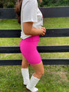 Miranda Ribbed Biker Shorts - Pink