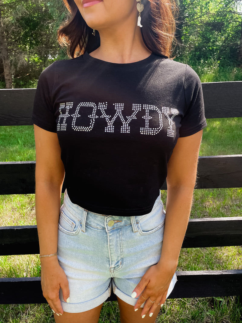 HOWDY Rhinestone Tee
