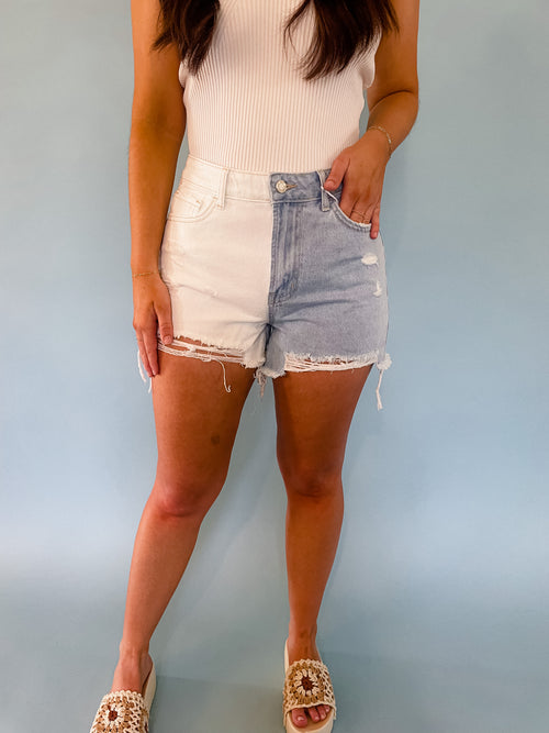 All American Girl Two-Tone Shorts