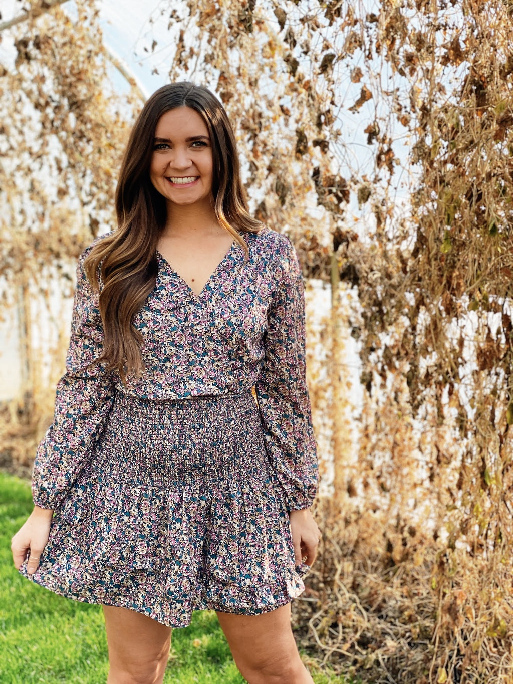 Floral Smocked Dress M