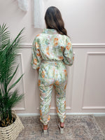 Fragrant Floral Belted Jumpsuit