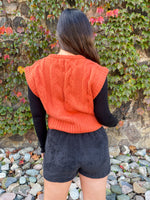 Meet Me At The Pumpkin Patch Orange Sweater Vest