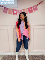 Bunch of Roses Colorblock Button Up