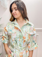 Fragrant Floral Belted Jumpsuit