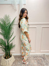 Fragrant Floral Belted Jumpsuit