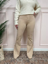 Tan Flare High Rise Denim
