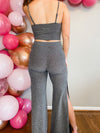 Cheers to New Years Silver Slit Pants