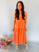Orange Crush Midi Dress