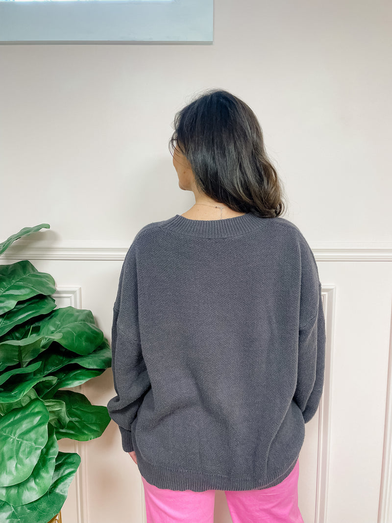 Charcoal Butterfly Sweater