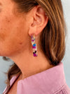 Purple/Multi Patterned Earrings