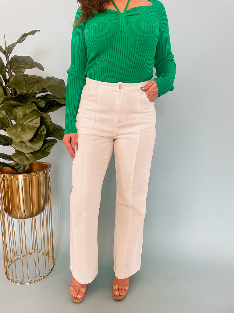 White Seam Pants